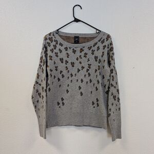GAP Gray Leopard Print Sweater